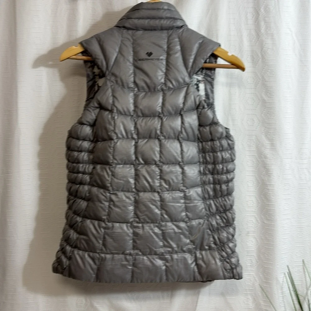 Obermeyer Reversible Puffer Vest Grey & White & Orange Zipper Size Medium - Picture 5 of 9